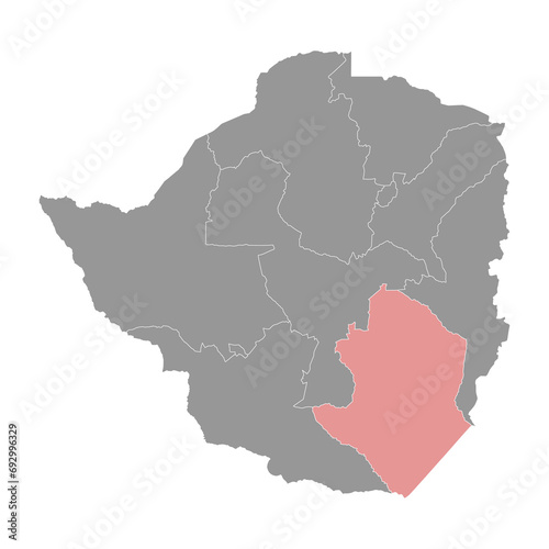Masvingo province map  administrative division of Zimbabwe. Vector illustration.