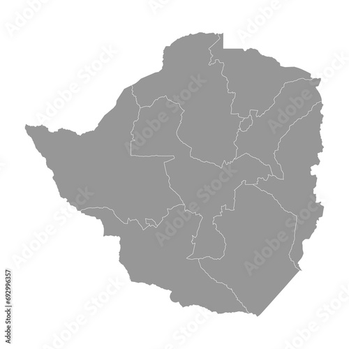 Zimbabwe map with administrative divisions. Vector illustration.