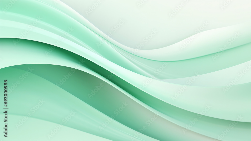 Abstract mint waves design with smooth curves and soft shadows on clean modern background. Fluid gradient motion of dynamic lines on minimal backdrop Abstract mint waves design with smooth curves and soft shadows on clean modern background. Fluid gradient motion of dynamic lines on minimal backdrop