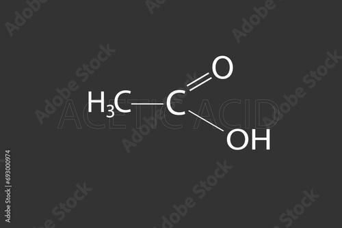 Acetic acid molecular skeletal chemical formula