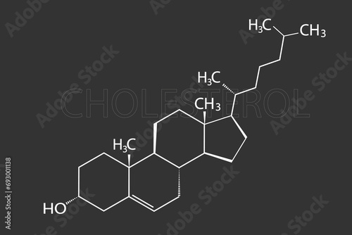 Cholesterol molecular skeletal chemical formula