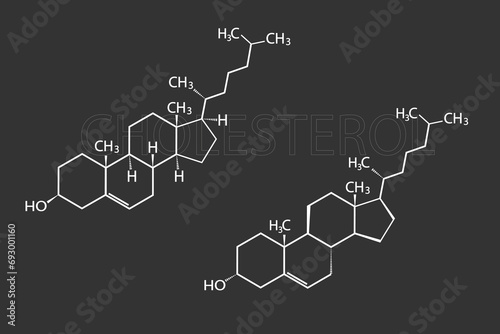 Cholesterol molecular skeletal chemical formula