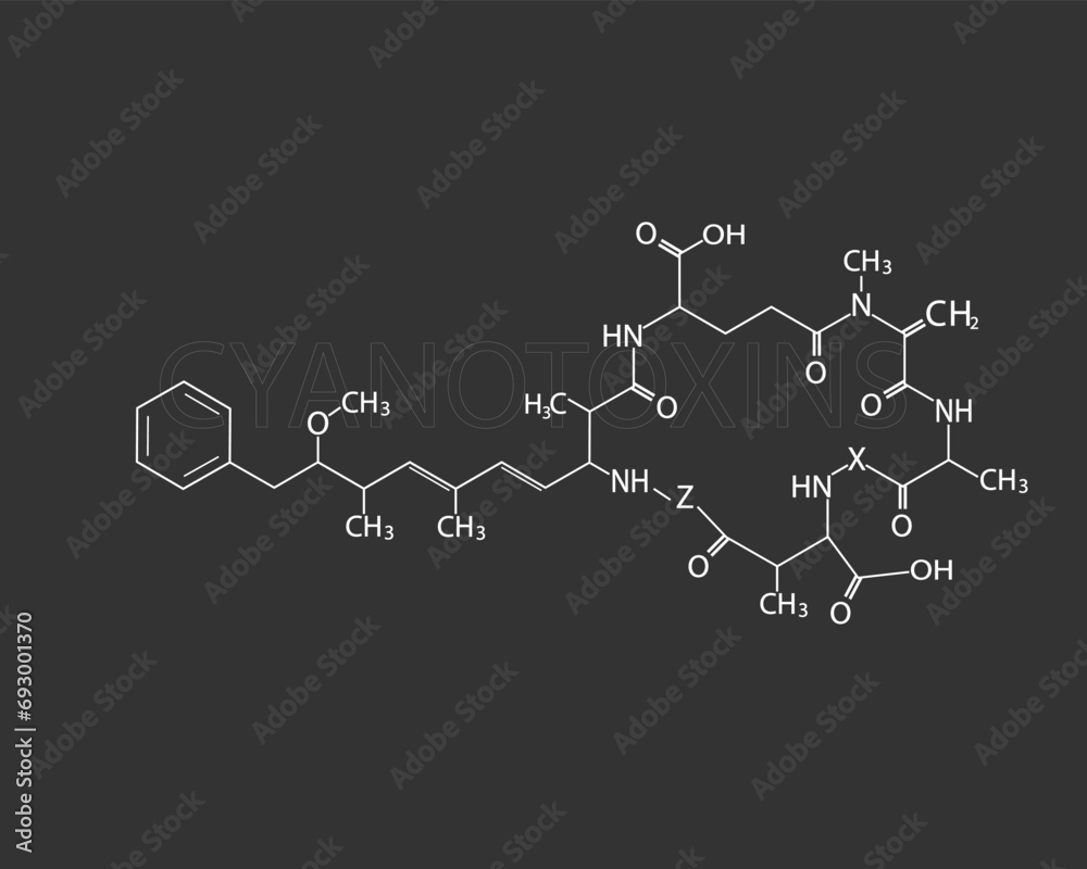 Cyanotoxins molecular skeletal chemical formula Cyanotoxins molecular skeletal chemical formula