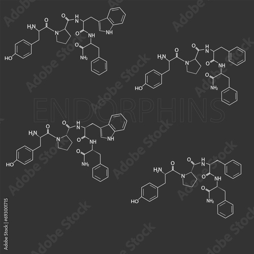 Endorphins (group) molecular skeletal chemical formula