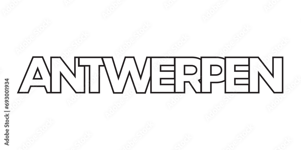 Antwerpen in the Belgium emblem. The design features a geometric style, vector illustration with bold typography in a modern font. The graphic slogan lettering. Antwerpen in the Belgium emblem. The design features a geometric style, vector illustration with bold typography in a modern font. The graphic slogan lettering.