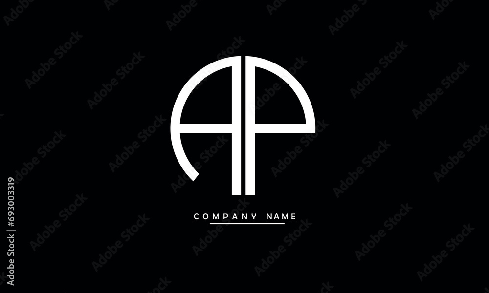 Fototapeta premium AP, PA, A, P Abstract Letters Logo Monogram