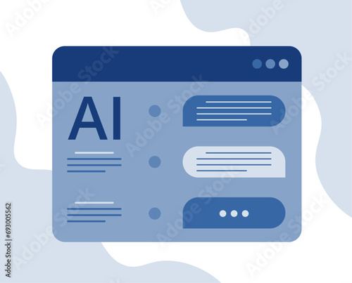 Analog window with artificial intelligence. Robotic news writing and article creation using digital technologies. Perfect vector graphics.