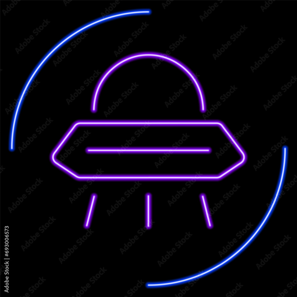 ufo neon sign, modern glowing banner design, colorful modern design trends on black background. Vector illustration. ufo neon sign, modern glowing banner design, colorful modern design trends on black background. Vector illustration.