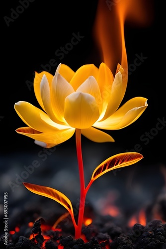 burning flowers, wallpaper
