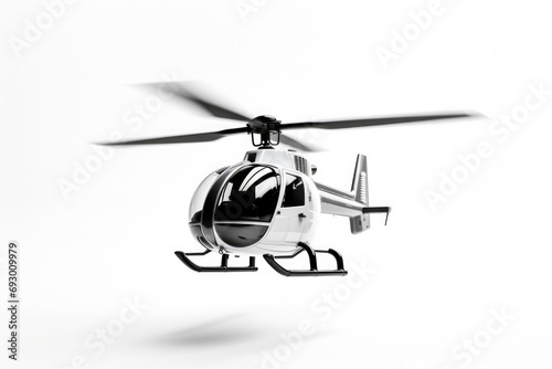 Mi Helicopter Silhouette Silver Microphone On D Rendering White Background