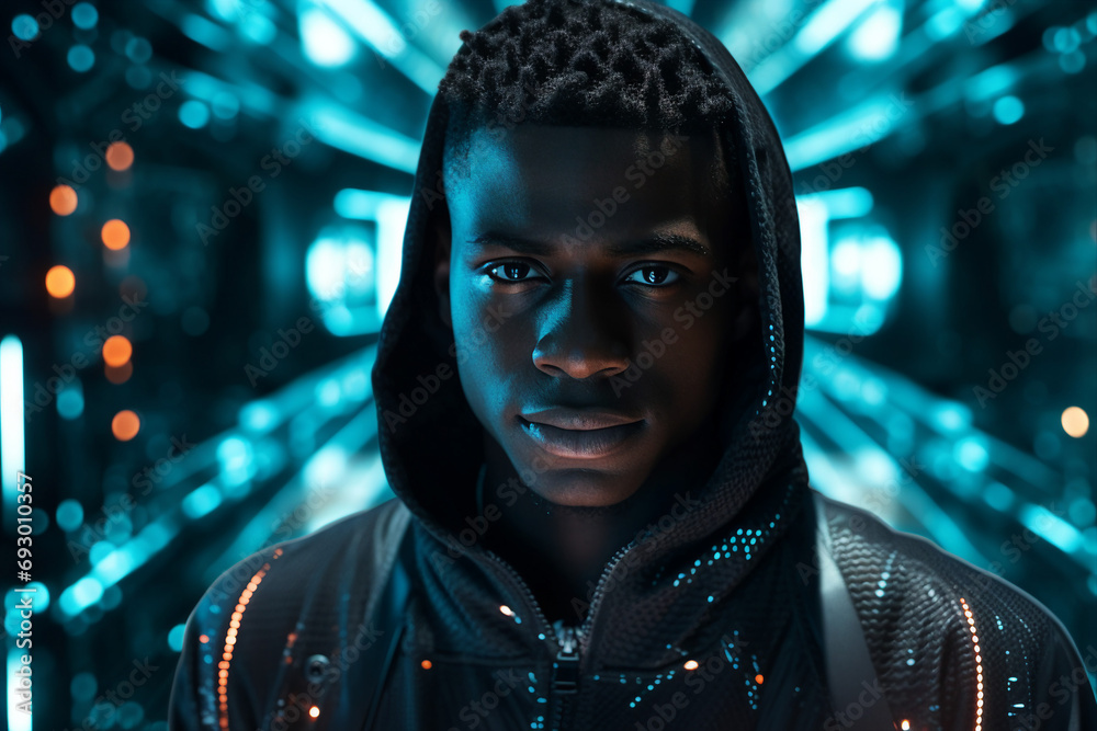Generative AI portrait hacker in dark room secret organization community specialists Generative AI portrait hacker in dark room secret organization community specialists