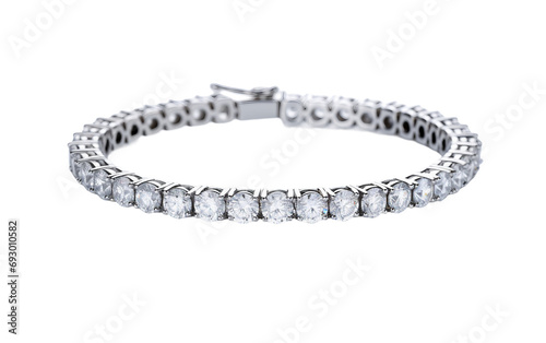Platinum Diamond Bracelet On Isolated Background