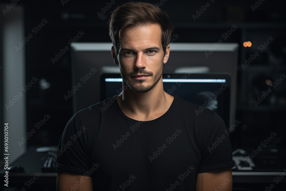 Digital technologies it programmer worker in modern network space working Generative AI Digital technologies it programmer worker in modern network space working Generative AI