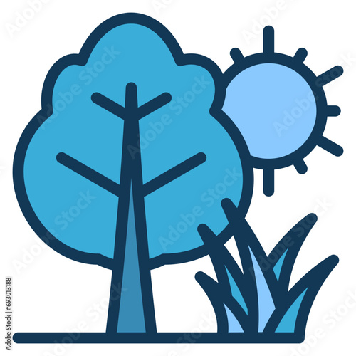 Plant Icon. included in ecology outline colour style icon set.