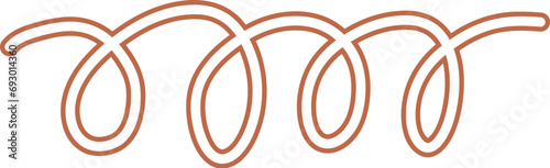 Linear serpentine, freehand loop pattern