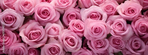 Pink rose background, flower buds, pink rose flower banner. © Vadim