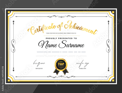 certificate template elegant bright decor.