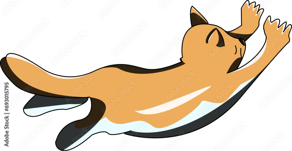 Fototapeta premium Cat jumping vector drawing illustration