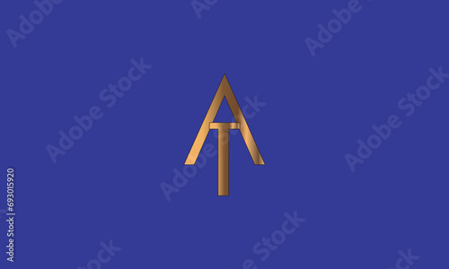 AT, TA, A , T Abstract Letters Logo Monogram	