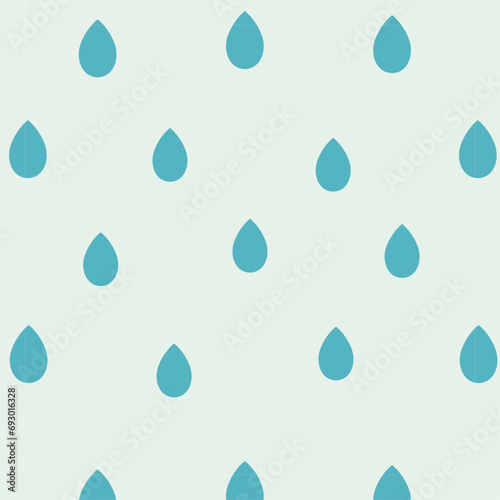 Seamless pattern with blue raindrops