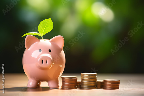 Smiling Piggy Bank and Golden Harvest - Financial Growth Generative AI