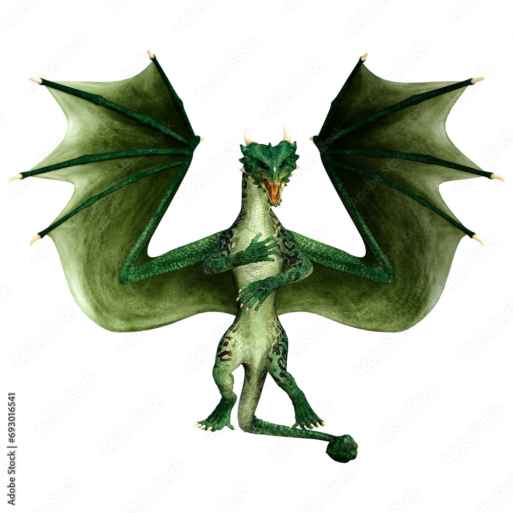 Fototapeta premium 3D Rendering Fairy Tale Dragon on White