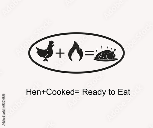 Hen plus cooked equal to ready to eat,simply a process of handmade cooking
