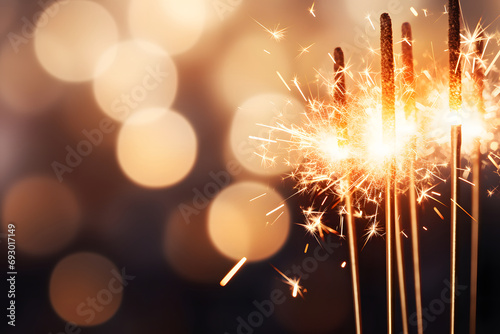 Glowing New Year s celebration - Generative AI