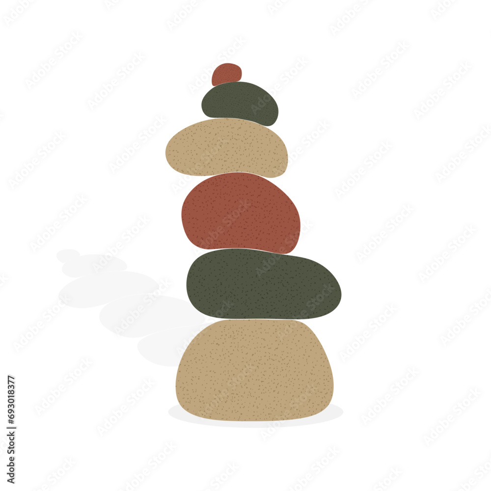 Balance made of stones. Modern art print of Spa balance harmony therapy zen. Abstract geometric poster with balance shapes, stones for wallpaper, wall decor, postcard, print. Flat vector illustration Balance made of stones. Modern art print of Spa balance harmony therapy zen. Abstract geometric poster with balance shapes, stones for wallpaper, wall decor, postcard, print. Flat vector illustration