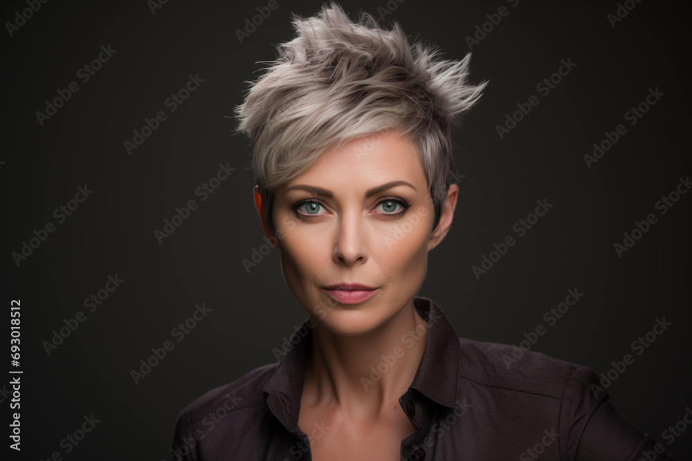 epic portrait woman . short hair. dark background. eyes style, hair style. epic portrait woman . short hair. dark background. eyes style, hair style.