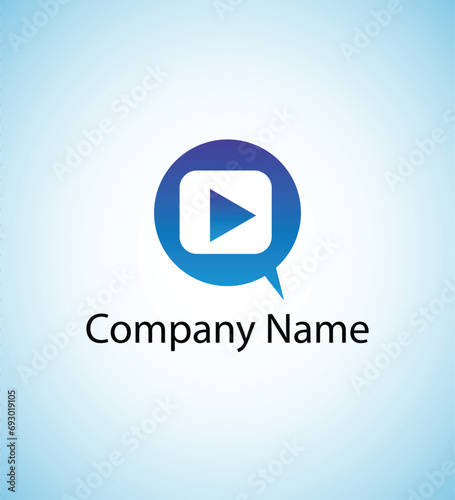 Free Download Vector blue logo, play icon illustration - GFXLoad