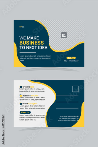 Creative corporate Business Modern Postcard template with creative design Premium Vector. 
