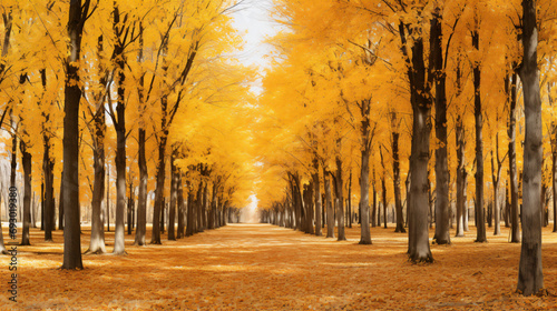 Panorama of autumn trees