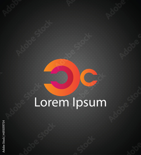 Vector letter C logo made with colorful logo