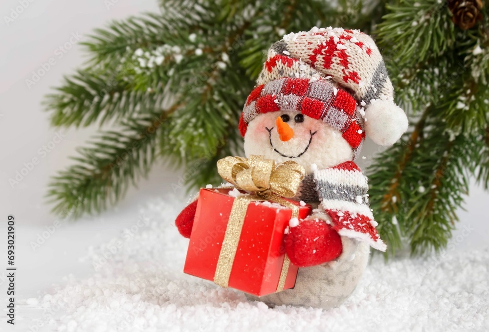 christmas tree with gifts and snowman christmas tree with gifts and snowman