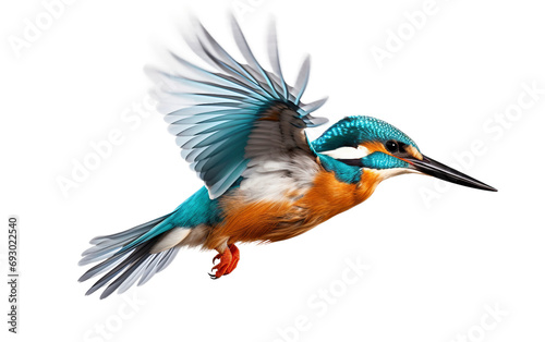 Vibrant Kingfisher Swift Mastery of Flight Isolated on Transparent Background PNG. © Faizan