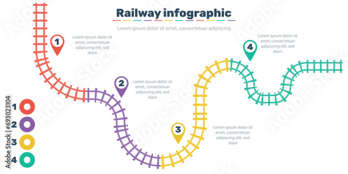 Railroad tracks, railway simple icon, rail track direction, train tracks colorful vector illustrations. Infographic elements, simple illustration.