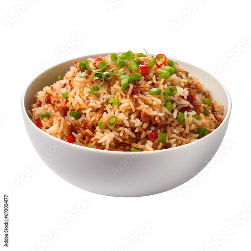 Isolated Chilli Garlic Fried Rice on a transparent background