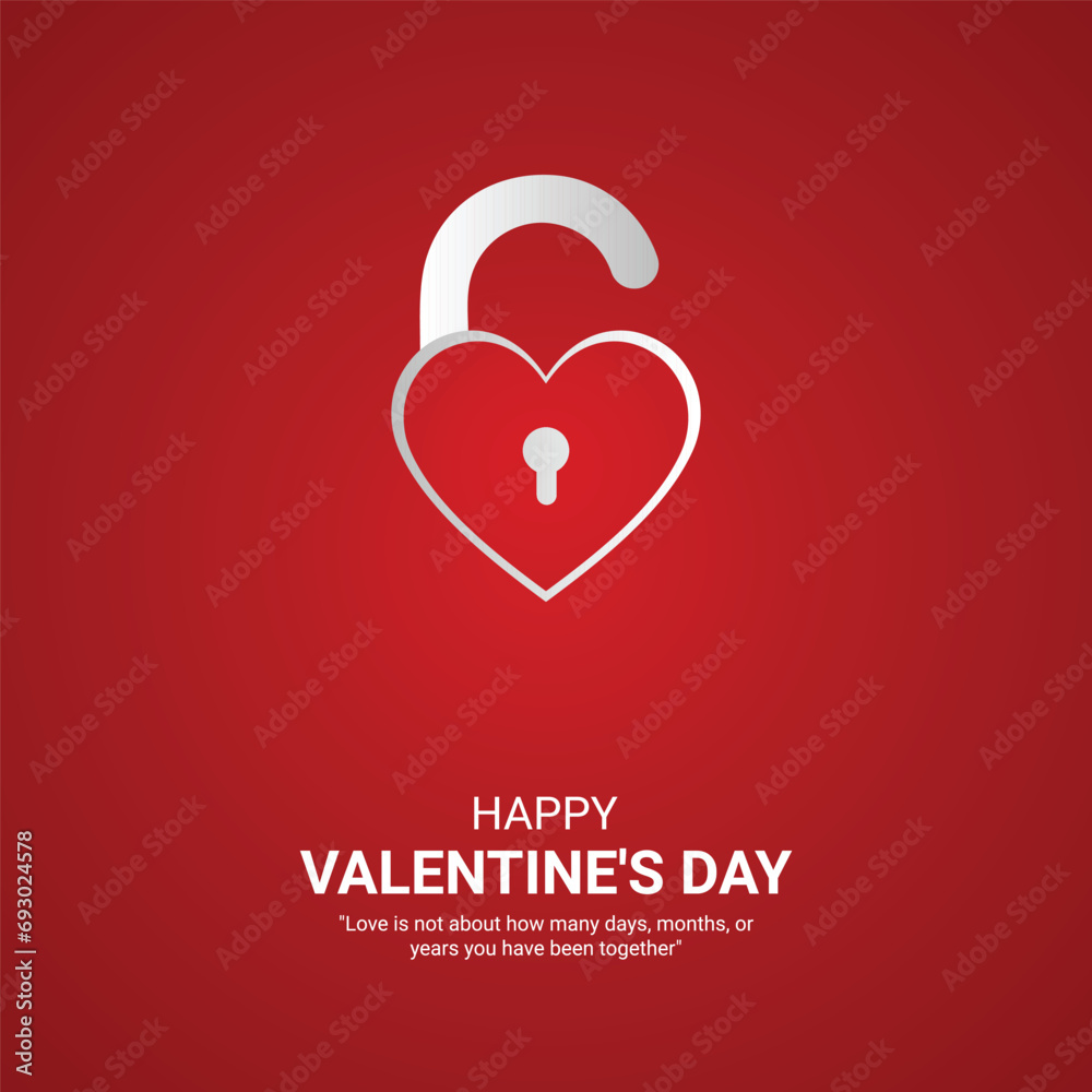 Vector happy Valentine's Day creative design Feb 14 for social media post