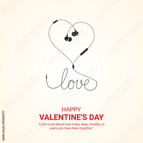 Vector happy Valentine's Day creative design Feb 14 for social media post