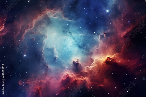 Nebula  the giant cloud and dust of gas in space. Generative AI