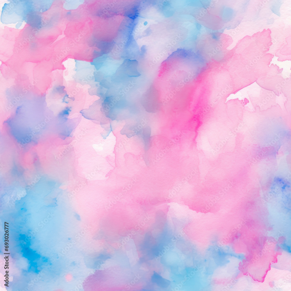 Texture Blue And Pink Watercolor Tile Seamless Fill Created Using Artificial Intelligence