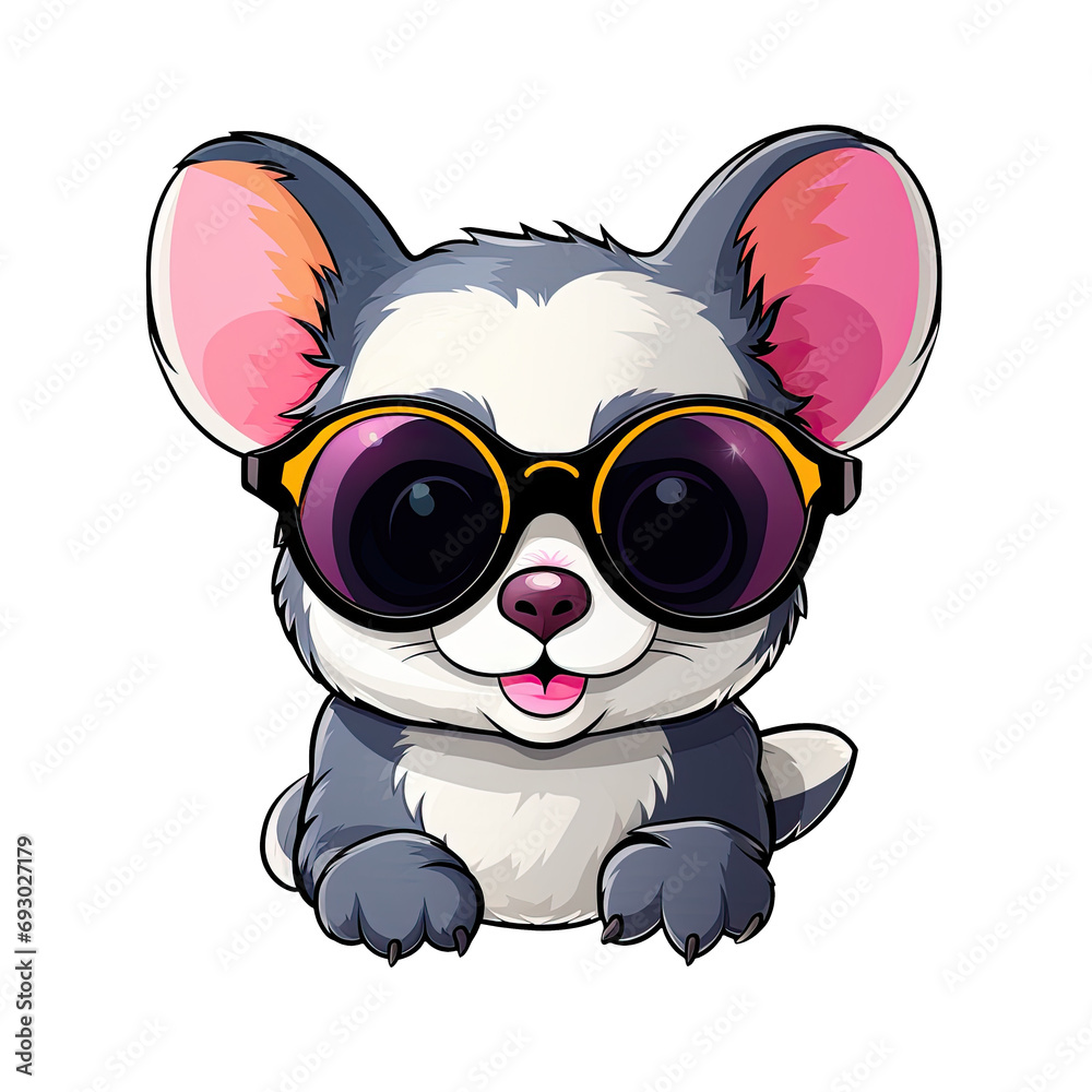Little cute sugar glider wearing sunglasses. Little cute sugar glider wearing sunglasses.