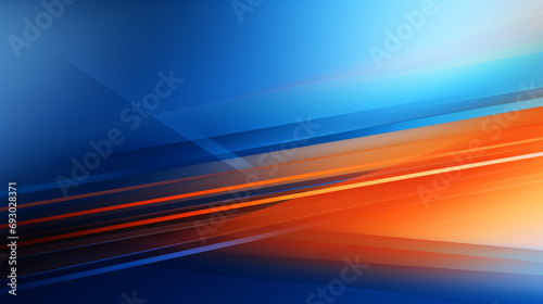 Blue and orange gradient background with geometric