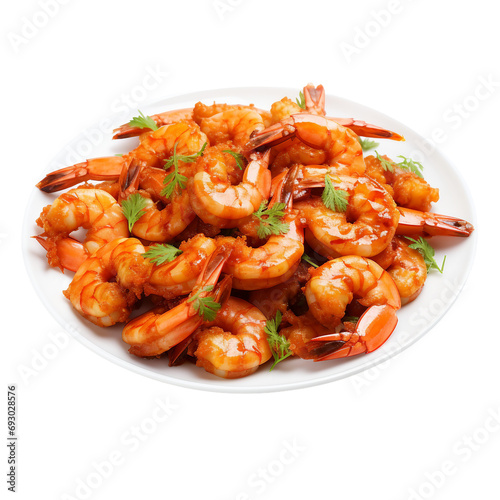 Spicy Prawns Fry Delight on a transparent background © Moostape