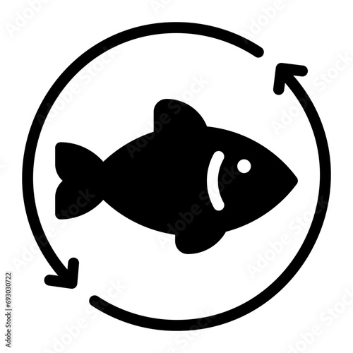 fishing glyph icon