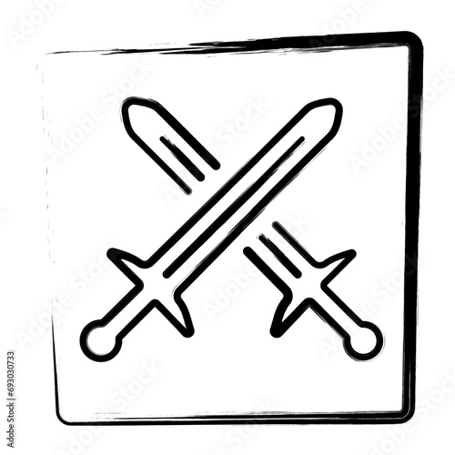 swords strokes in the frame, Vector illustrations.