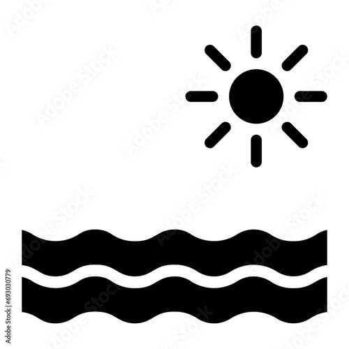 sea glyph icon