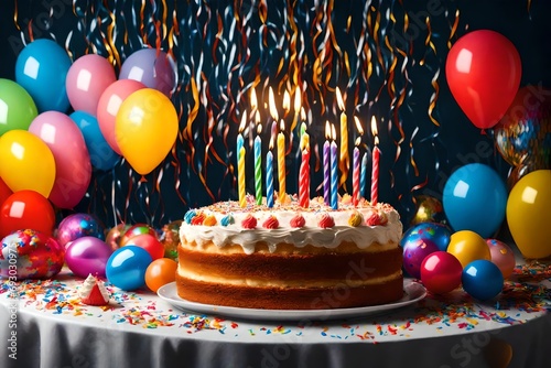 birthday cake with candles