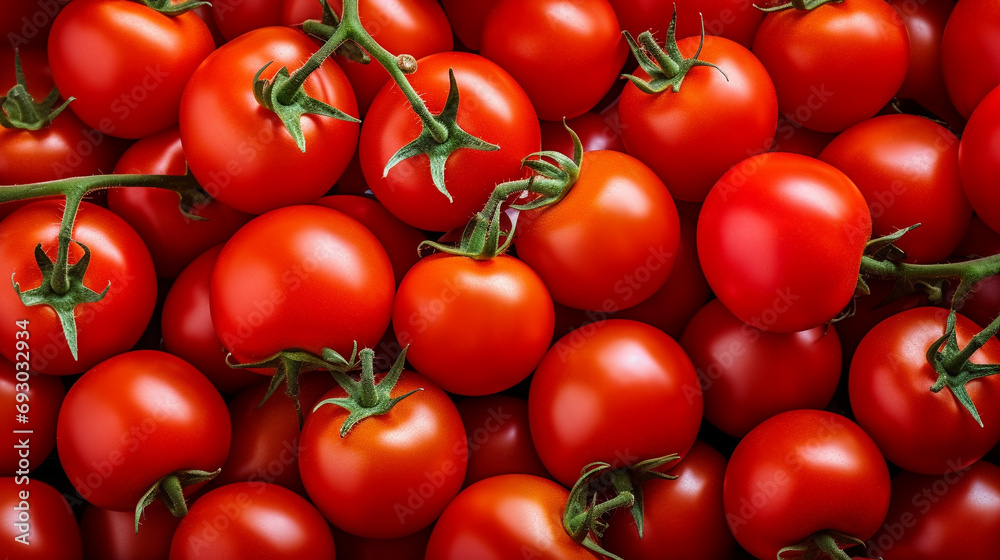 A clear image of some fresh & helthy cherry tomatoes, completely filled background